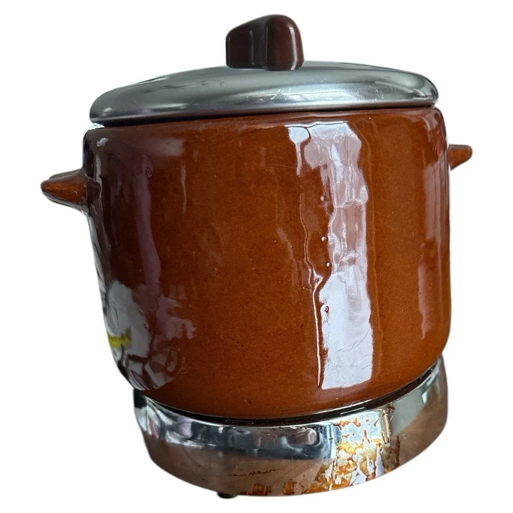 Vtg West Bend 2 Qt Bean Crock Pot Electric Heating Base 3295E USA Made Tested‎